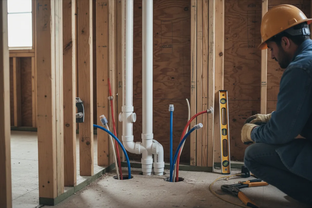 Drain and supply rough-in during Leak Detection in Edmonds